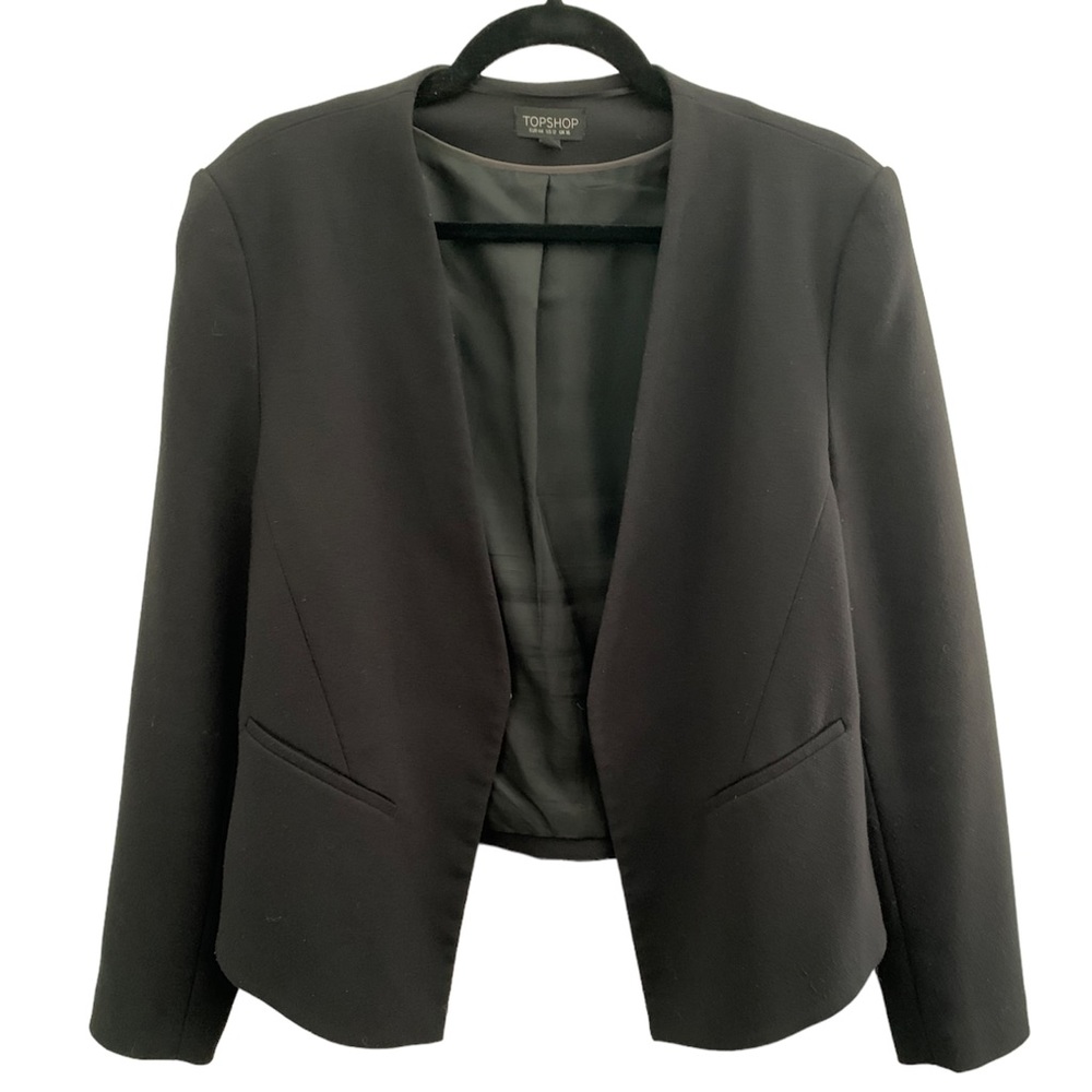 Topshop Black Angled Blazer